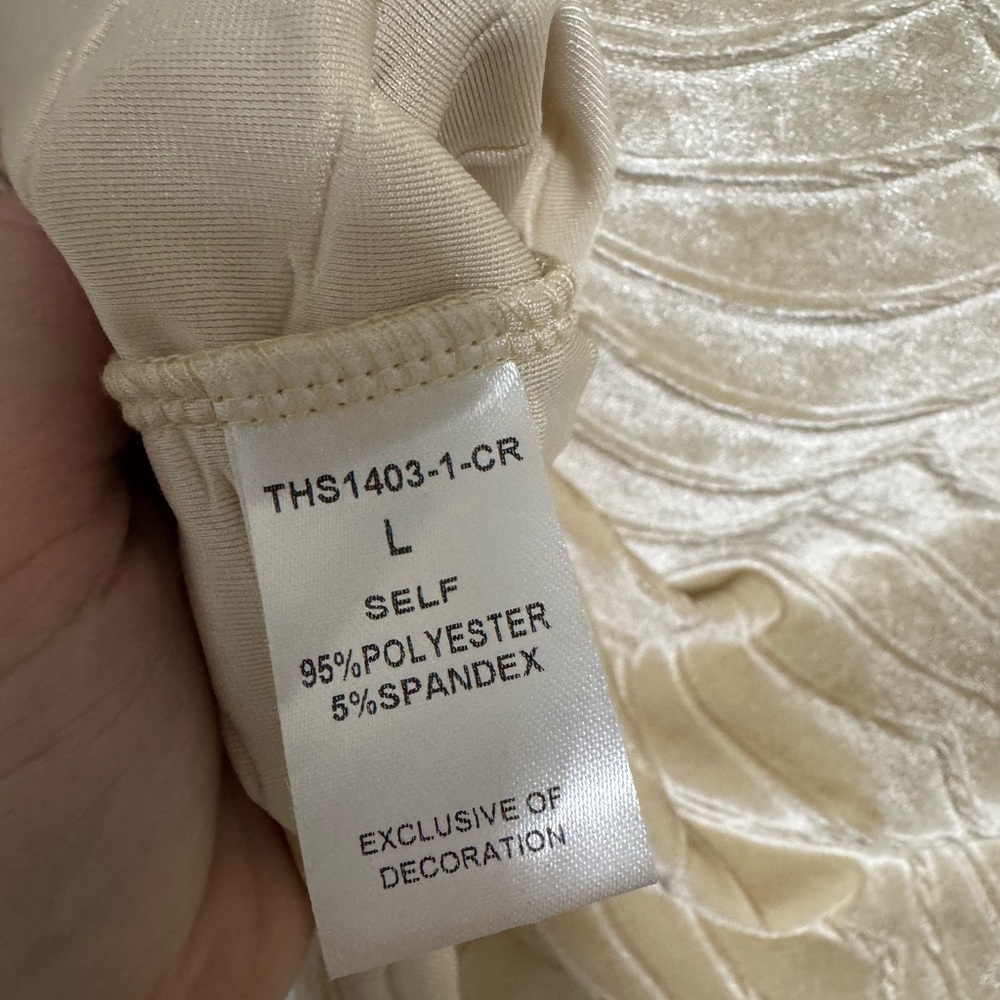 THML Cream Puff Sleeve Velvet Top - Picture 4 of 8